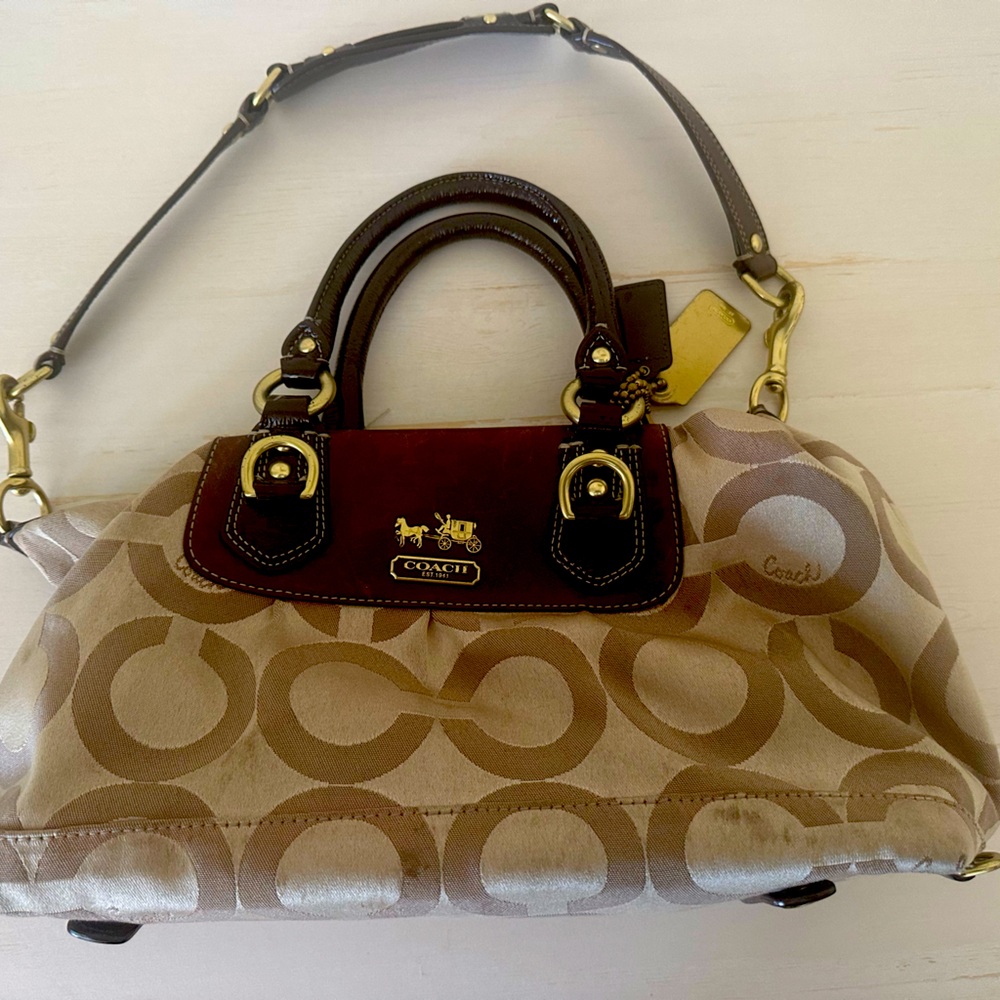 Coach tan purse- two straps
